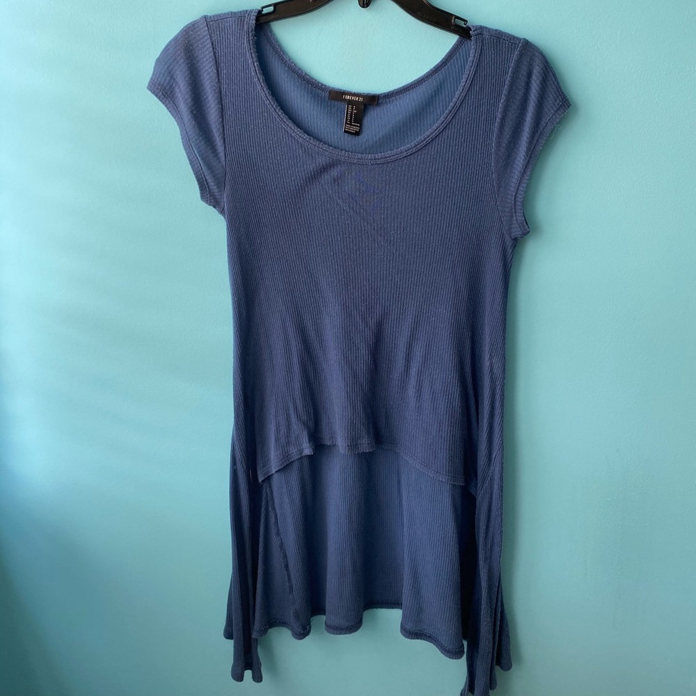 Forever 21 navy blue high low T-Shirt